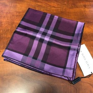 Burberry plum check silk scarf